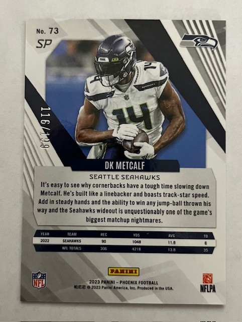 DK Metcalf - 2023 Panini Phoenix #73 - Red Seismic SP 116/199