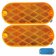 Oval Reflectors Red/Amber/White Self Adhesive Or Quick Drill Mount SAE DOT 4"x2"