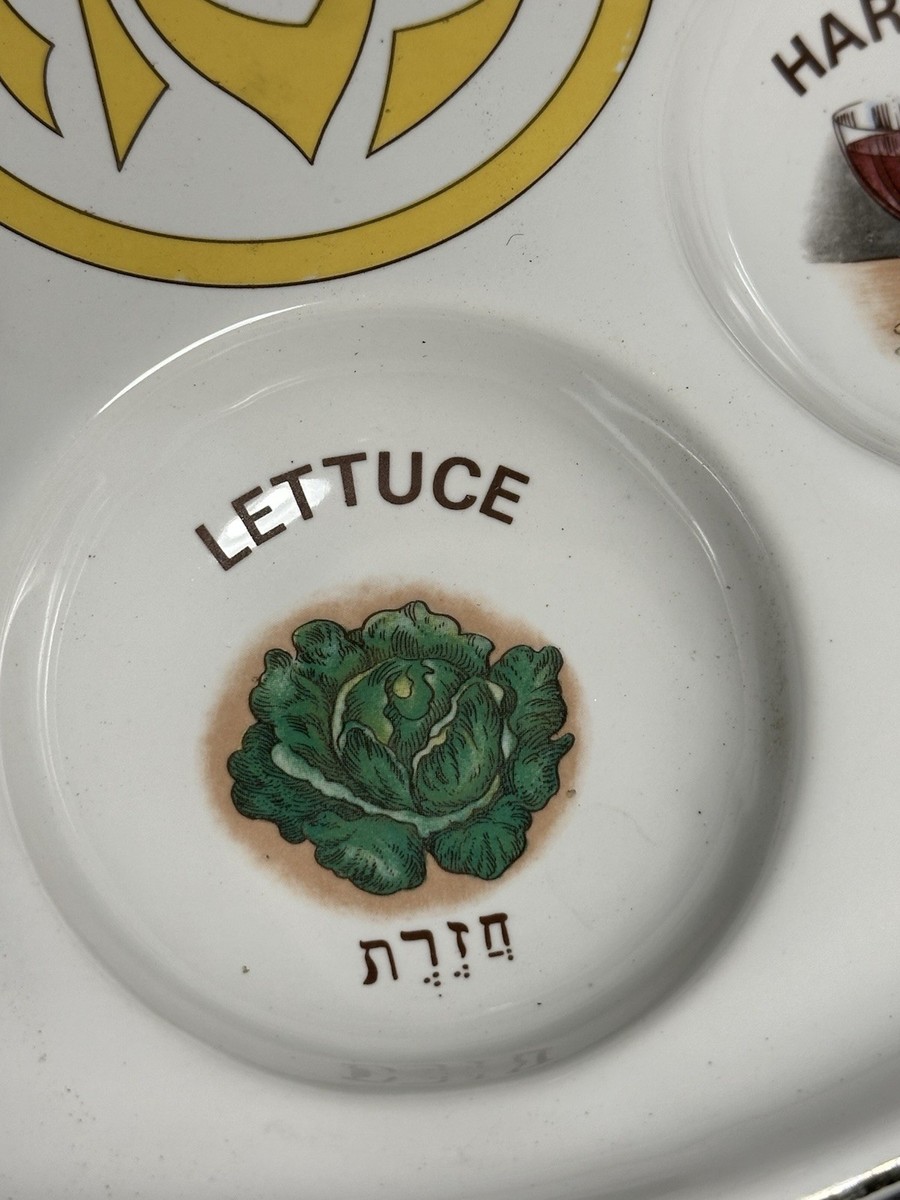 Vintage Ceramic Passover Seder Plate 11.5 Made in Israel English