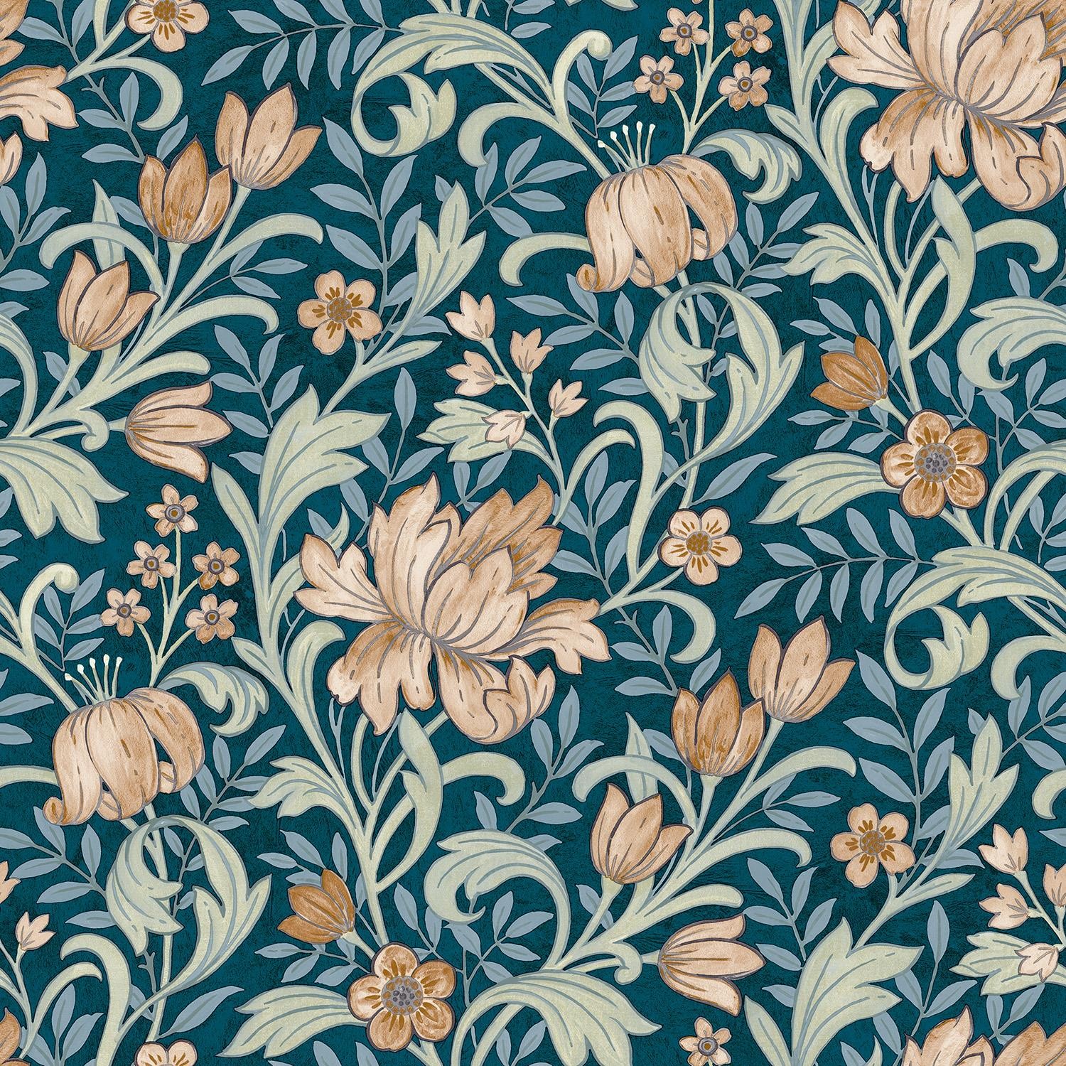 Grandeco Life Marian Navy Terracotta Wallpaper A67101 - Image 3