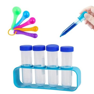 Kinder Wissenschaft Kit Reagenzgläser Tropfer Trichter Messwerkzeuge MINT Lernspielzeug