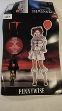 Pennywise Costume Women's Adult Small 6-Piece Set - Pre-owned "IT" Movie
