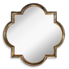 Lourosa Quatrefoil Mirror Hammered Antiqued C...