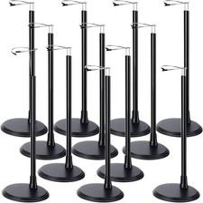 12 Pcs Adjustable Doll Stand Display Holder for 14 to 18 Inches Action Black