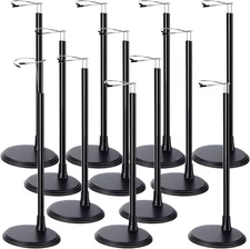 12 Pcs Adjustable Doll Stand Display Holder for 14 to 18 Inches Action Black 