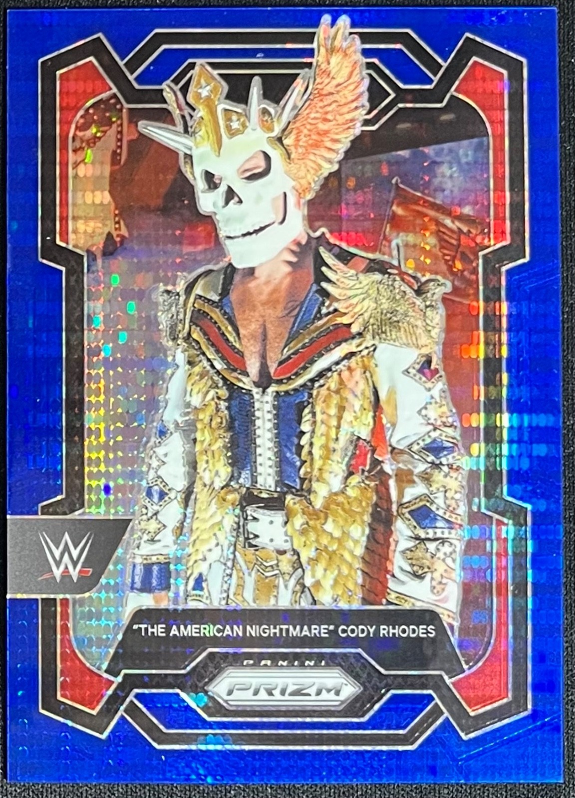 2024 PRIZM WWE THE AMERICAN NIGHTMARE CODY RHODES BLUE PULSAR #53/75