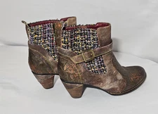 L'Artiste Spring Step Nancies Bootie EU 41 US 9.5 Multicolor Leather Tweed