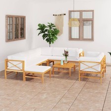 Set Divani 9 pz Cuscini Massello di Teak Esterni Modelli/Colori Diversi vidaXL