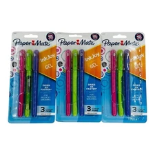9 Pens Paper Mate Inkjoy Gel Pens 0.7mm Medium Point Pink, Green, Purple Ink