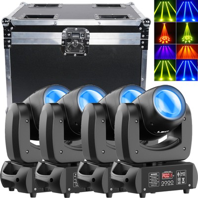 4x 150W LED Beam Moving Head 18Prism Gobo Stage Light DMX DJ Spot Party w/Case