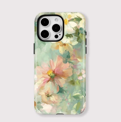 Dreamy Peach Floral Watercolor Tough Case iPhone 17 16 15 14 13 12 11 Pro Max