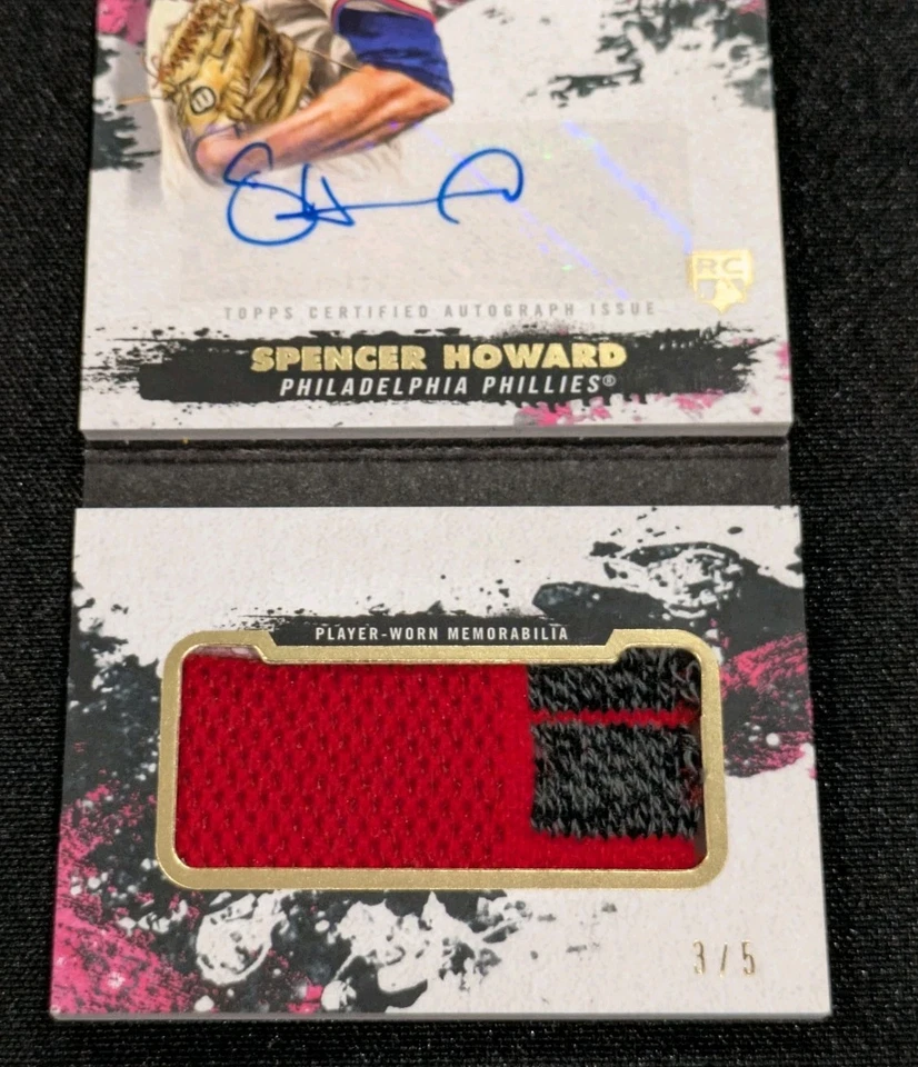 2021 Topps Inception Spencer Howard RED ROOKIE AUTO 3 /5 Patch BOOKLET Phillies - Image 4 of 4