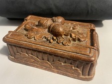 Vintage Acorn Wood Carved Box BEAUTIFUL Syroco Trinken Box