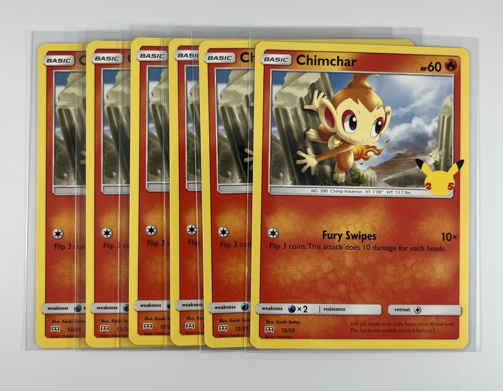 Pokemon Chimchar 12/25 6x McDonald’s 25th Anniversary Promo Card Lot 2021 NM