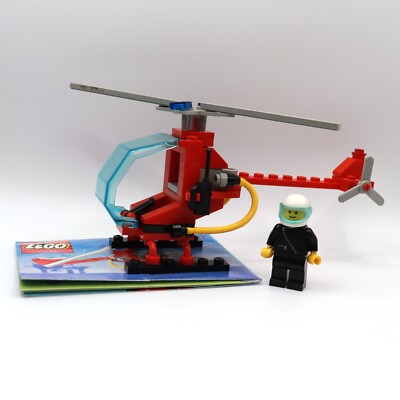 Lego 6531 Flame Chaser Feuerwehr Hubschrauber mit Bauanleitung 1991 Town City