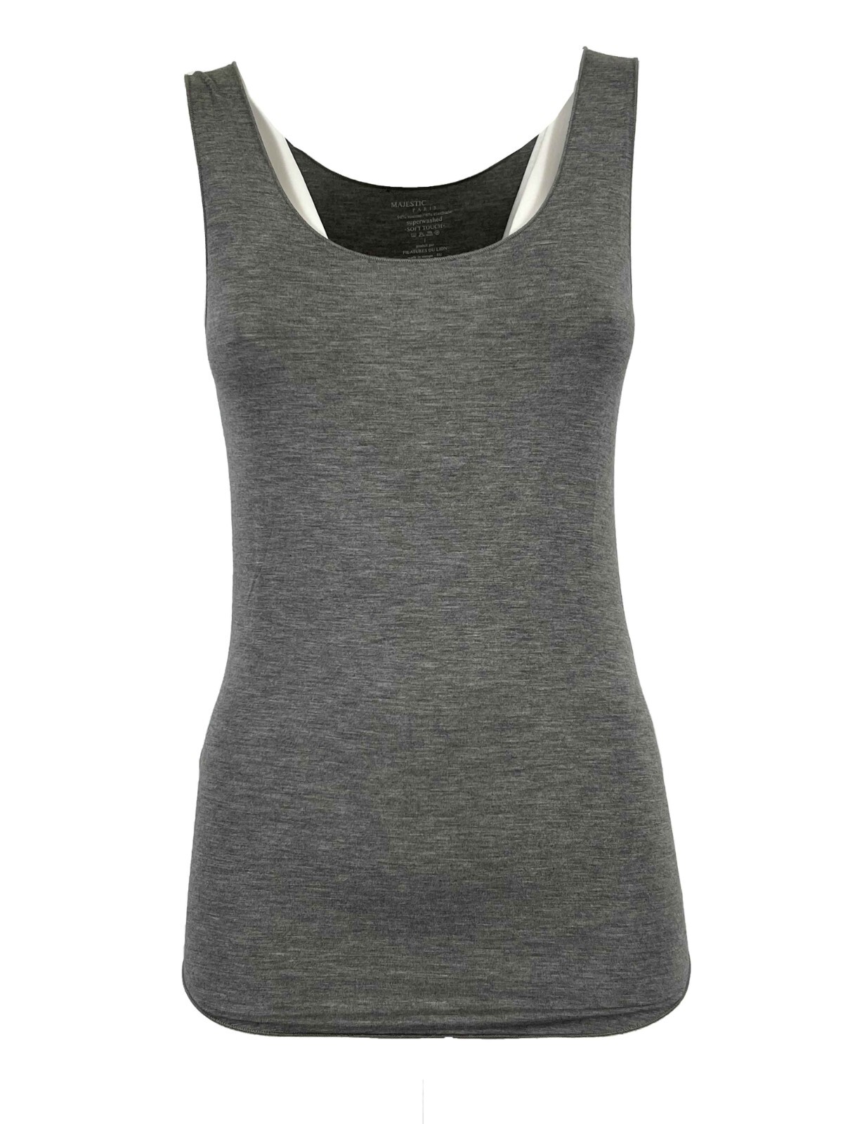 Majestic Filature Women's Tank Top Gray Melange 001 Superwashed Soft Touch