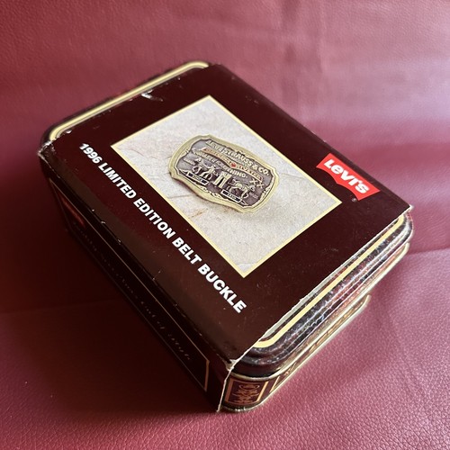 RARE 1996 LIMITED EDITON LEVIS LEVI STRAUSS & CO BELT BUCKLE IN ORIGINAL TIN BOX - Picture 12 of 12