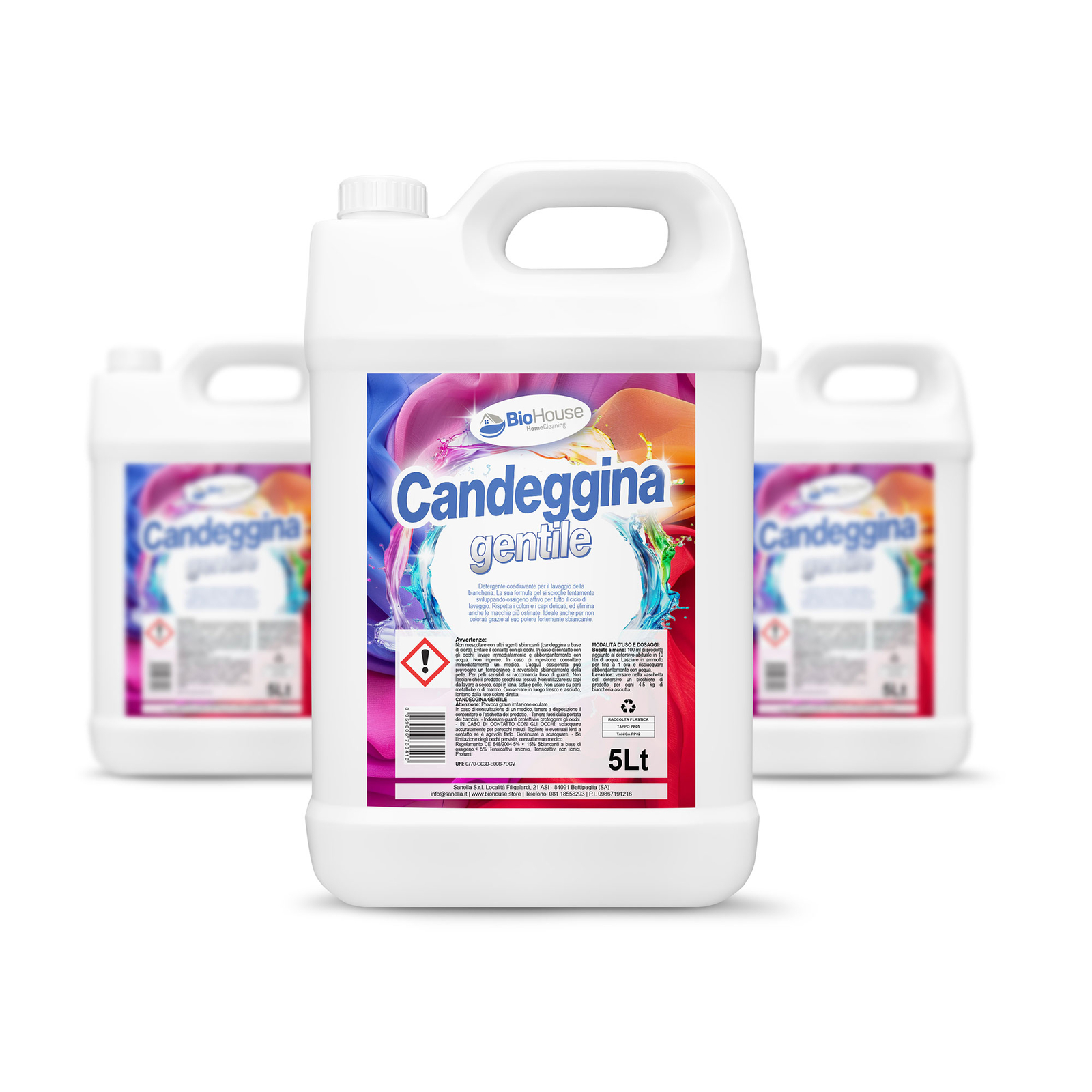 Candeggina Gentile 5L  Professionale Lavatrice Per Capi Colorati e non Colorati