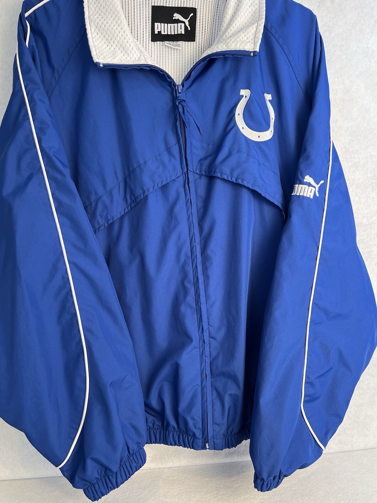 Vintage Indianapolis Colts NFL Football Puma Windbreaker Jacket size Large thumbnail 6