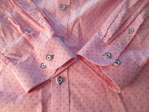 Heritage By Report Collection Shirt Men's Size L Slim Fit Long Sleeve Pink Blue - Picture 5 of 11