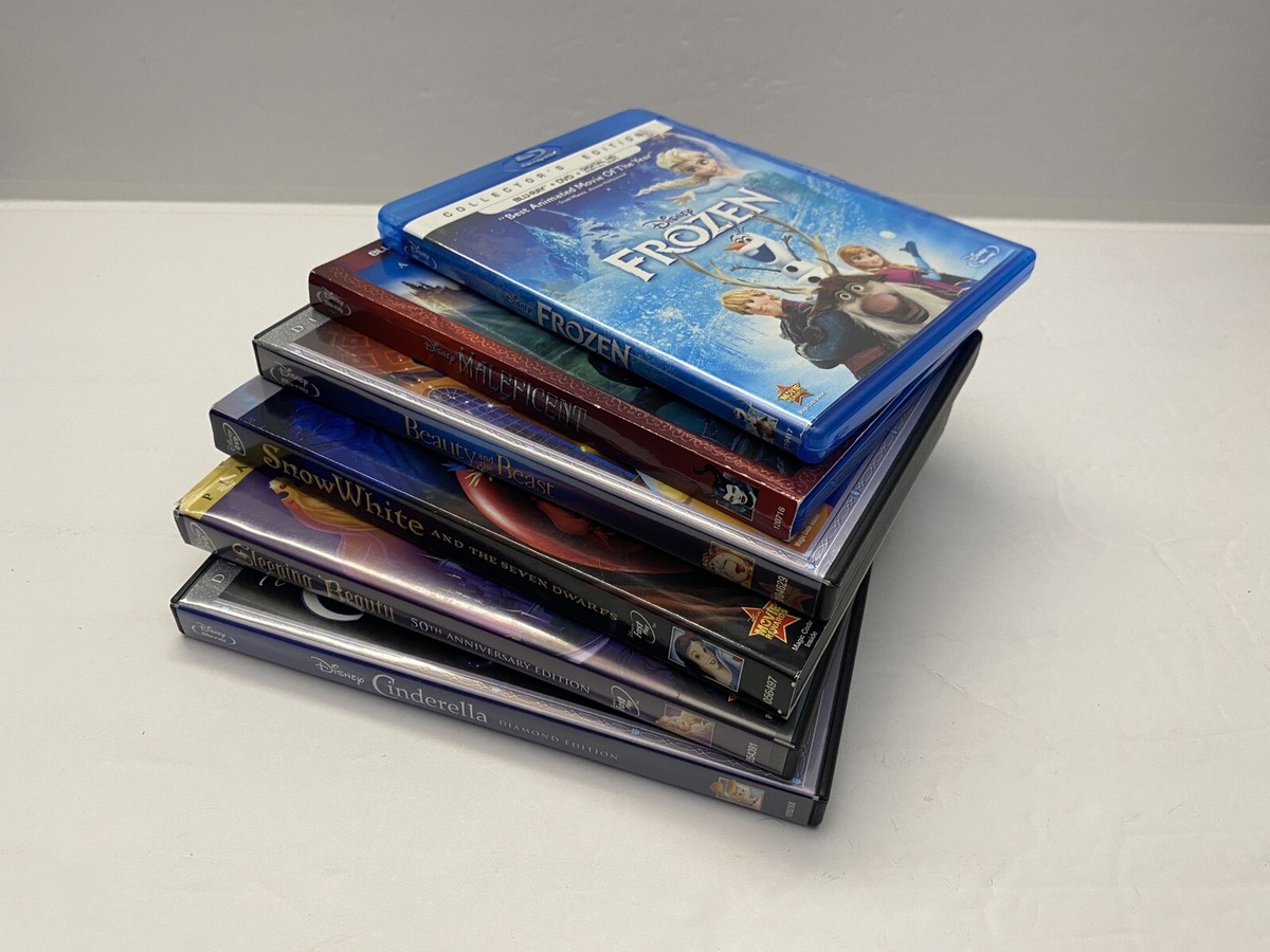 Disney Blu-Ray DVD Movie Lot Cinderella Beauty Beast Snow White Frozen  More