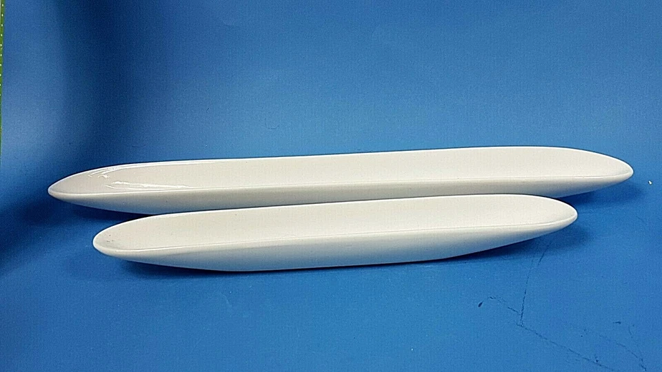 Boeckling Olive Boat Set of 2 White China Tray / Canoe Germany 39.5cm & 29.5cm - Image 3 of 4