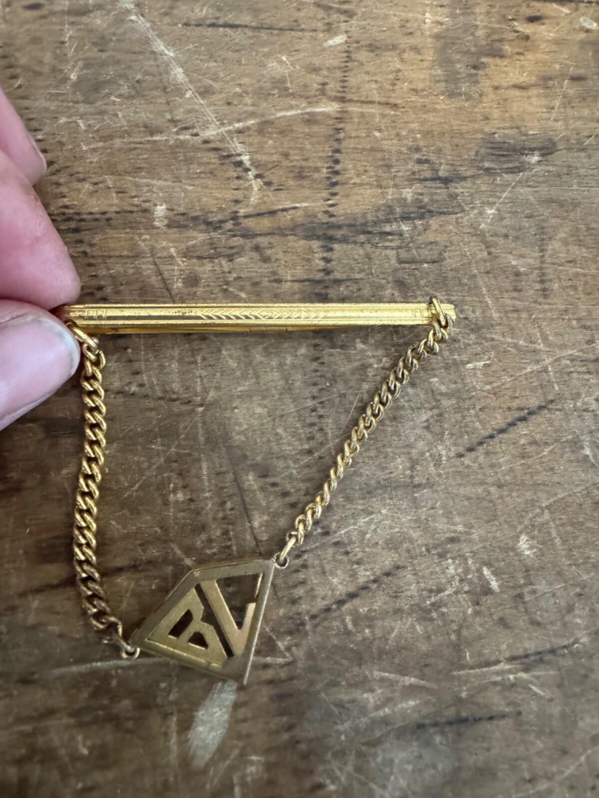 BL Monogram Initial Letter Cable Link Chain Vinta… - image 2