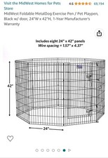Metal black Midwest 24 x 48 in. Dog Fence. Gently used.