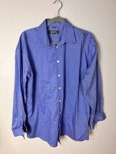 Kenneth Cole Reaction Men's Blue Long Sleeve Button Up Shirt Size 16 32-33