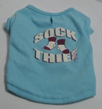 International Pet Supplies Dog XXS Blue Sock Thief Tee Shirt 