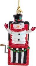 Kurt S. Adler Noble Gems Jack in The Box Snowman Ornament, 5-Inches