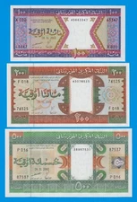 Mauritania 2002, 3 notes set, 100 + 200 + 500 Ouguiya, P 4k + 5j + 8c, ALL UNC !