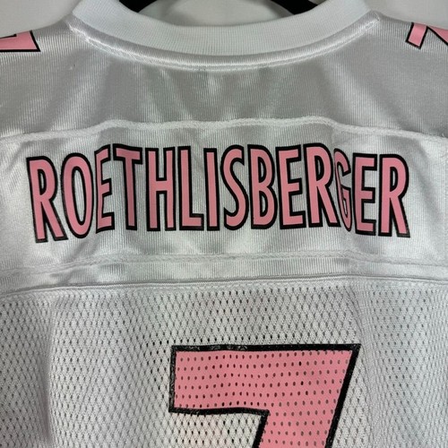Maglia Reebok NFL Players Inc Steelers Roethlisberger rosa bianca giovani ragazze XL - Foto 11 di 12