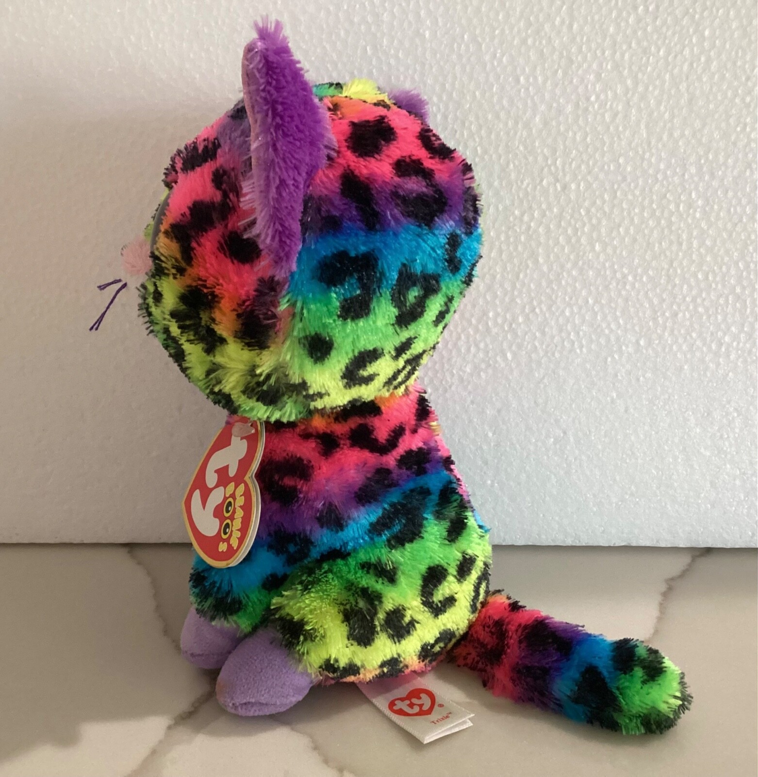Ty Beanie Boos TRIXIE Rainbow Leopard - Retired Claire’s Exclusive 6” RARE/NEW