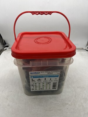 Watex WX033 Drip Fittings Assortment Bucket, 3/4 black pipe  445 Total Pieces