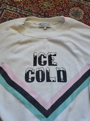 Wildfox Ice Cold Pullover Sweater Off White Small Made in  display picture 2