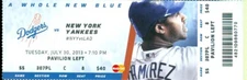 2013 Dodgers vs Yankees Ticket: Juan Uribe & Lyle Overbay hit home runs