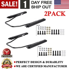2Pcs Seat Slider Seat Mounting Track Assembly Kit Black For NRG Sparco Universal