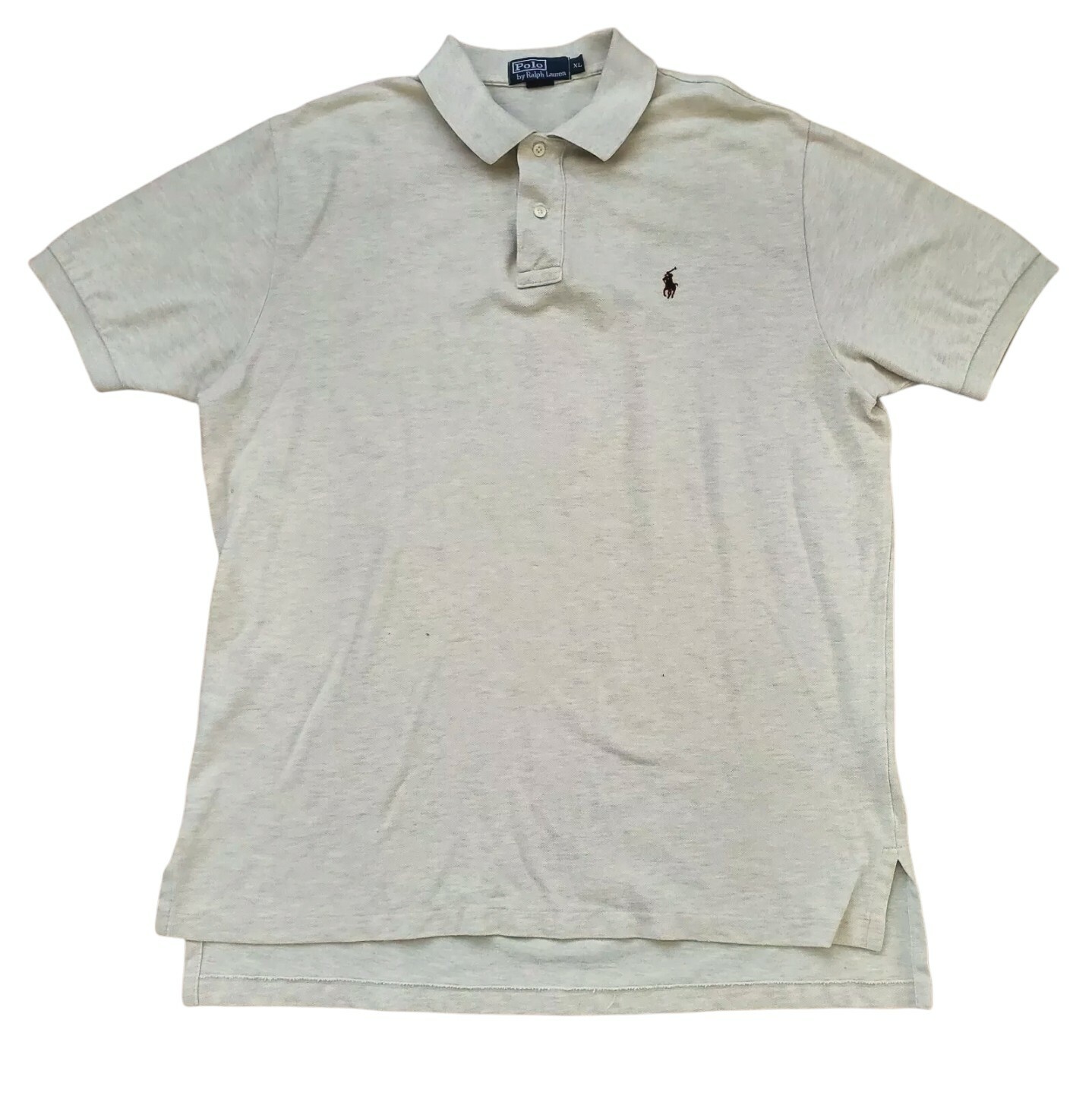 Polo by Ralph Lauren beige camicia uomo manica corta colletto prep pony taglia XL