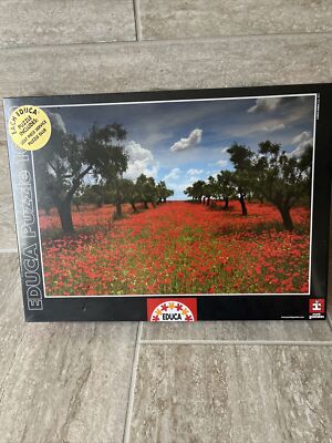 EDUCA 1000 pc. Family Puzzle Poppy Field 15992 New Sealed 68 X 48 Cm