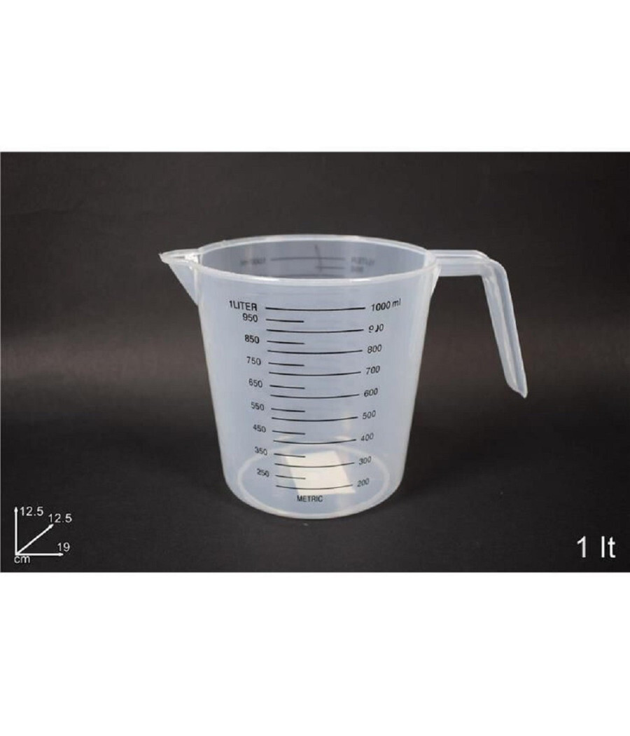 Brocca Caraffa In Plastica Graduata Misurino Dosatore 1 Litro Cucina 19x12.5cm