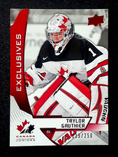 TAYLOR GAUTHIER 2019-20 UD TEAM CANADA JUNIORS EXCLUSIVES NO 20 #139/250   59471