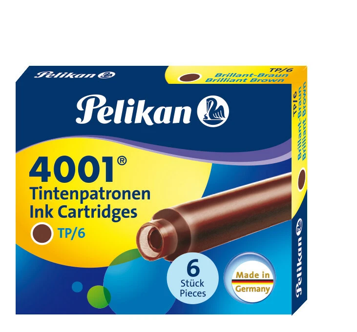 HERLITZ 6 Pelikan Tintenpatronen 4001® / Füllerpatronen / Farbe: brilliant-braun