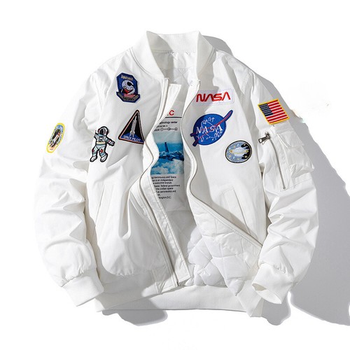 NASA Embroidered Pilot Jacket Cotton Jacket Hip-hop Couple Baseball Jacket Top* - Picture 2 of 31