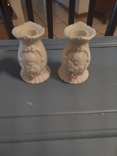 Enesco Precious Moments Porcelain Candle Holders