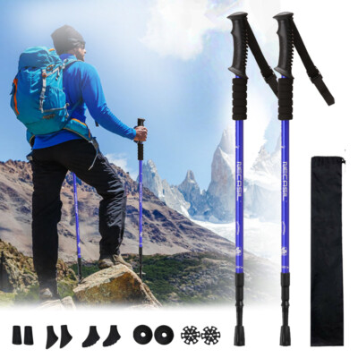 2X Trekking Poles Nordic Walking Hiking Sticks Adjustable Anti