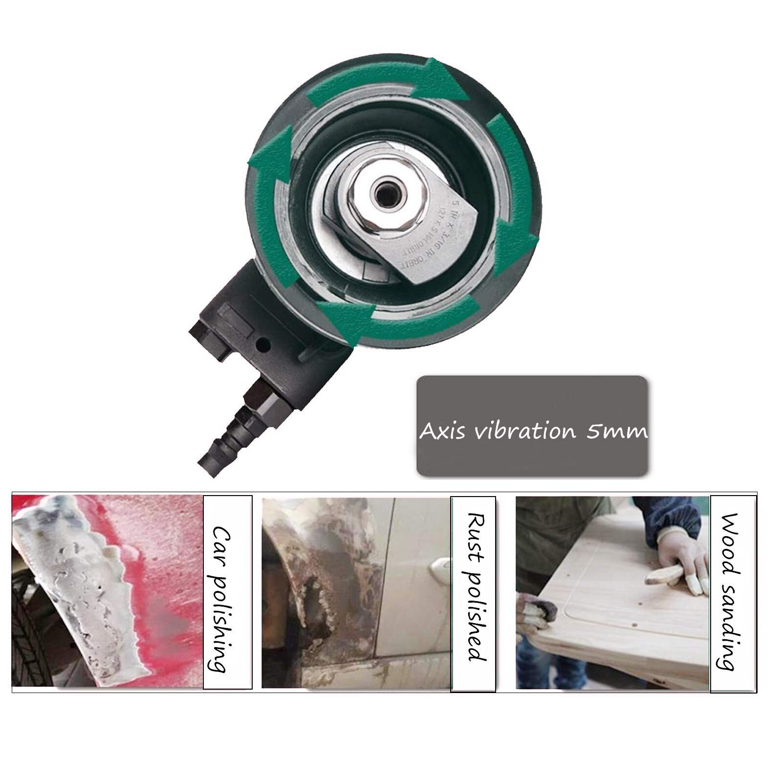 Professional Air Random Orbital Sander, Heavy Duty Dual Action Pneumatic Palm...