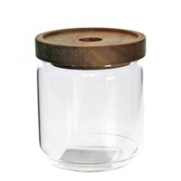 Glas Kerzenhalter Deko Stabkerzenhalter Holzdeckel 2Er Set, 2 StüCk