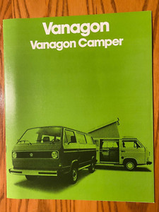 1980 Volkswagen VW Vanagon & Camper Sales Brochure - #W64-220-6011 - Nice Cond!