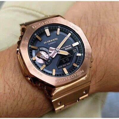 Casio CASIOAK G-Shock GM-B2100GD-5A Full Metal Rose Gold Bluetooth Solar |  eBay